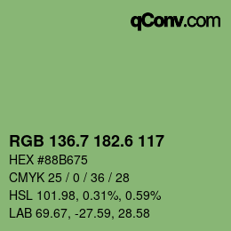 カラーコード: RGB 136.7 182.6 117 | qconv.com