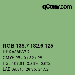 カラーコード: RGB 136.7 182.6 125 | qconv.com