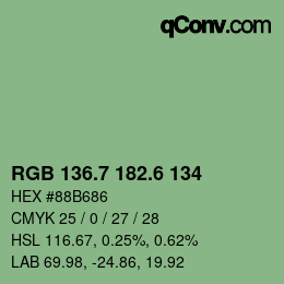 カラーコード: RGB 136.7 182.6 134 | qconv.com