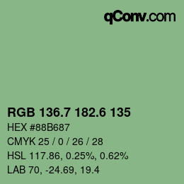 カラーコード: RGB 136.7 182.6 135 | qconv.com