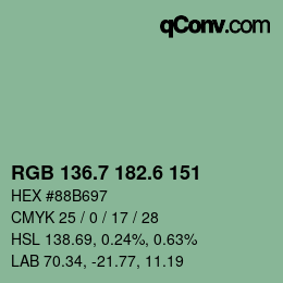 カラーコード: RGB 136.7 182.6 151 | qconv.com