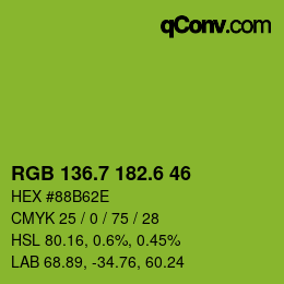 カラーコード: RGB 136.7 182.6 46 | qconv.com