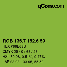 カラーコード: RGB 136.7 182.6 59 | qconv.com