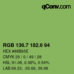 カラーコード: RGB 136.7 182.6 94 | qconv.com