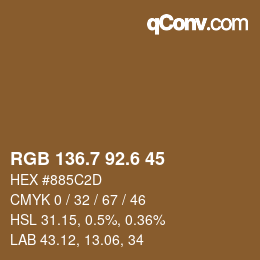 カラーコード: RGB 136.7 92.6 45 | qconv.com