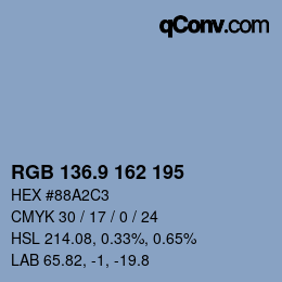 カラーコード: RGB 136.9 162 195 | qconv.com