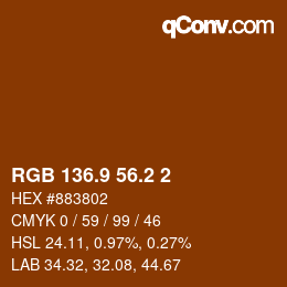 カラーコード: RGB 136.9 56.2 2 | qconv.com