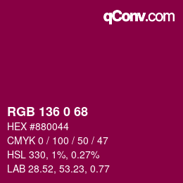 Color code: RGB 136 0 68 | qconv.com