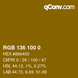 Color code: RGB 136 100 0 | qconv.com