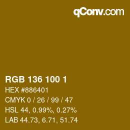 Color code: RGB 136 100 1 | qconv.com