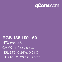 Color code: RGB 136 100 160 | qconv.com