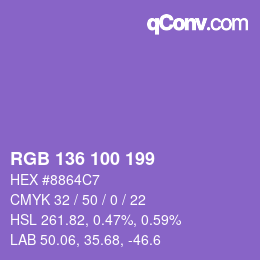 Color code: RGB 136 100 199 | qconv.com
