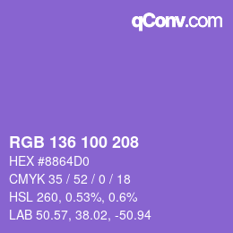 Color code: RGB 136 100 208 | qconv.com