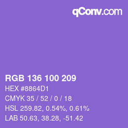 Color code: RGB 136 100 209 | qconv.com