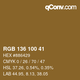 Color code: RGB 136 100 41 | qconv.com
