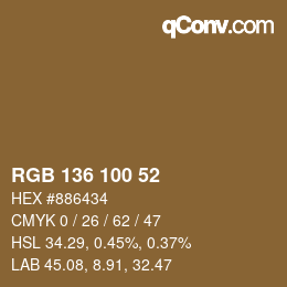 Color code: RGB 136 100 52 | qconv.com