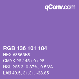 Color code: RGB 136 101 184 | qconv.com
