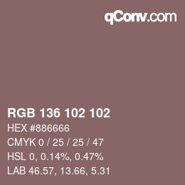 Color code: RGB 136 102 102 | qconv.com