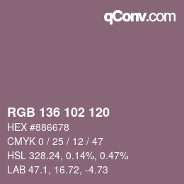 Color code: RGB 136 102 120 | qconv.com