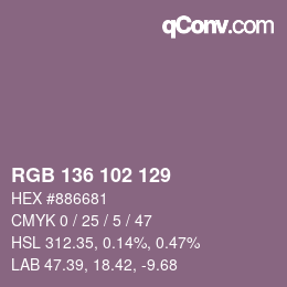Color code: RGB 136 102 129 | qconv.com
