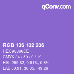 Color code: RGB 136 102 206 | qconv.com