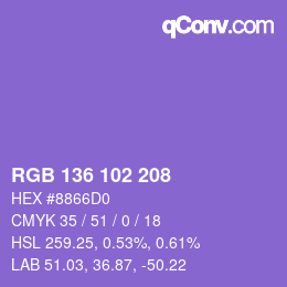 Color code: RGB 136 102 208 | qconv.com