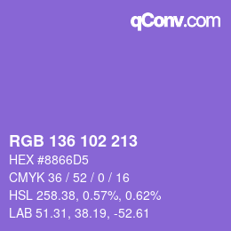 Color code: RGB 136 102 213 | qconv.com