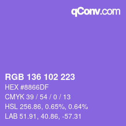 Color code: RGB 136 102 223 | qconv.com