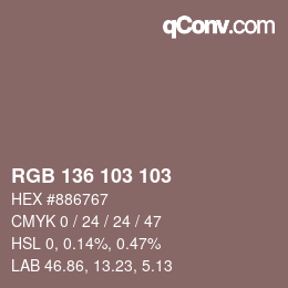 Farbcode: RGB 136 103 103 | qconv.com