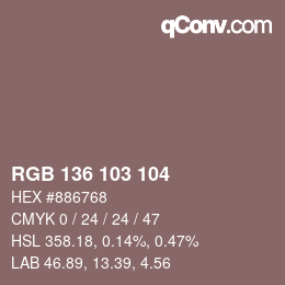 Código de color: RGB 136 103 104 | qconv.com