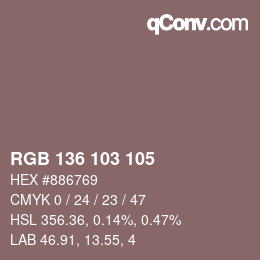 Code couleur: RGB 136 103 105 | qconv.com