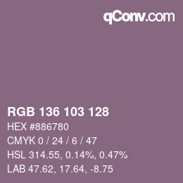 Farbcode: RGB 136 103 128 | qconv.com