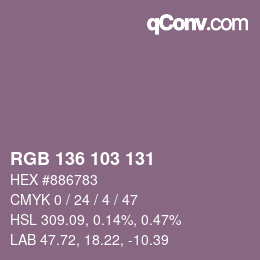 Farbcode: RGB 136 103 131 | qconv.com