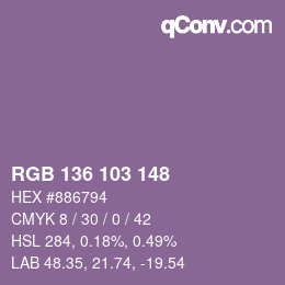 Farbcode: RGB 136 103 148 | qconv.com
