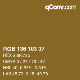 Farbcode: RGB 136 103 37 | qconv.com