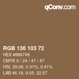 Code couleur: RGB 136 103 72 | qconv.com