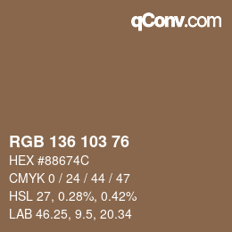 Farbcode: RGB 136 103 76 | qconv.com