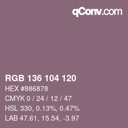 Color code: RGB 136 104 120 | qconv.com