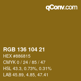 Color code: RGB 136 104 21 | qconv.com