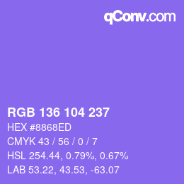 Color code: RGB 136 104 237 | qconv.com