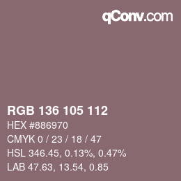 Color code: RGB 136 105 112 | qconv.com