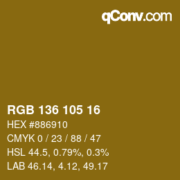 Color code: RGB 136 105 16 | qconv.com