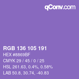 Farbcode: RGB 136 105 191 | qconv.com