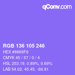 Color code: RGB 136 105 246 | qconv.com