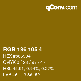 Color code: RGB 136 105 4 | qconv.com