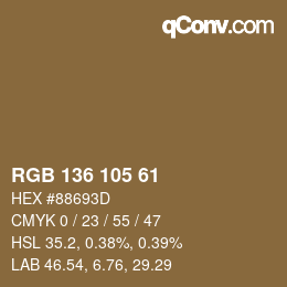 Farbcode: RGB 136 105 61 | qconv.com