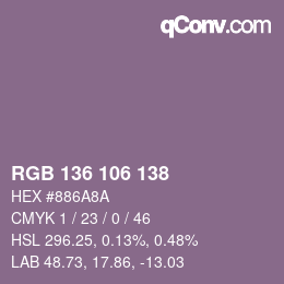 Color code: RGB 136 106 138 | qconv.com