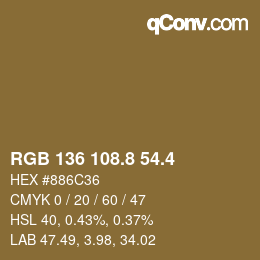 カラーコード: RGB 136 108.8 54.4 | qconv.com