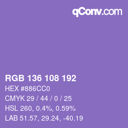 Color code: RGB 136 108 192 | qconv.com