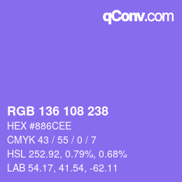 Color code: RGB 136 108 238 | qconv.com